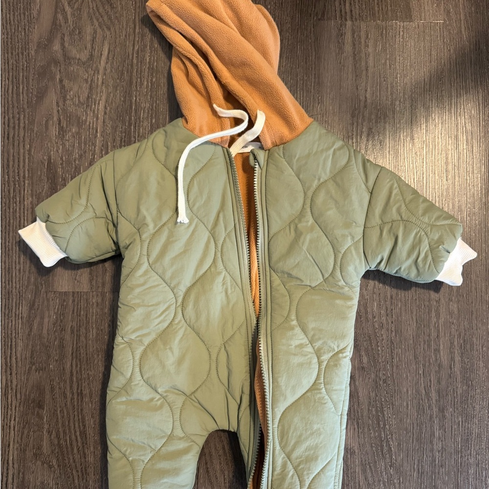 Green and Orange Kids Quilted One Piece